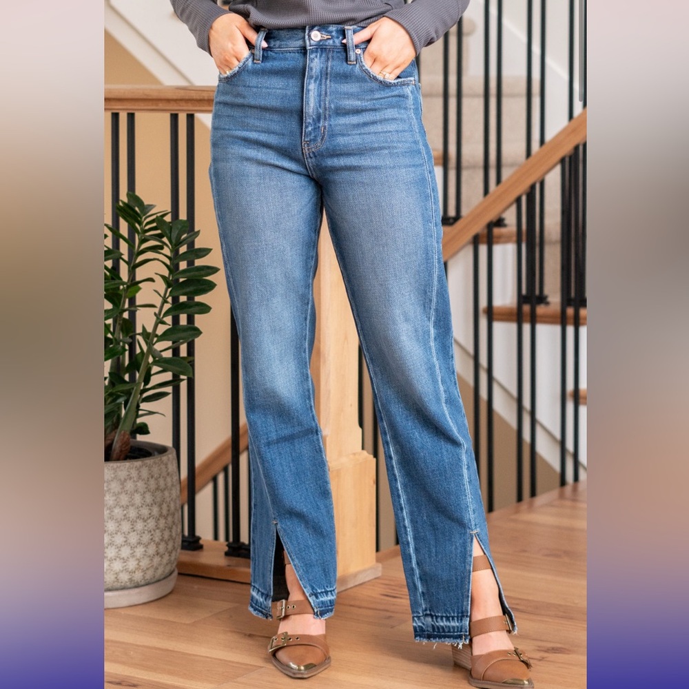 MEDORA HIGH RISE 90'S SPLIT HEM STRAIGHT - 24/1